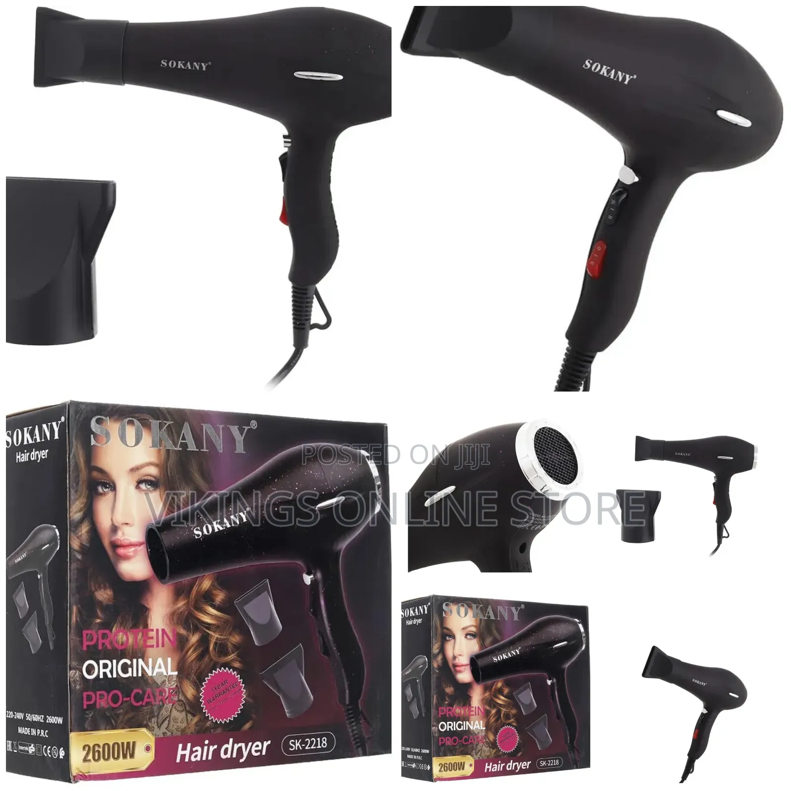 Sokany Sk-2218 Hair Dryer - Black