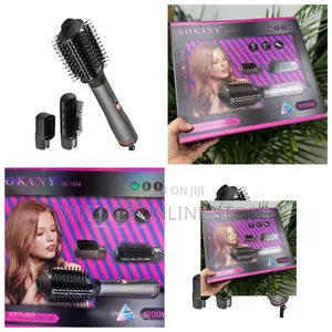 Sokany 3 in 1 Hot Air Comb 
Straightener, Dryer and Curler