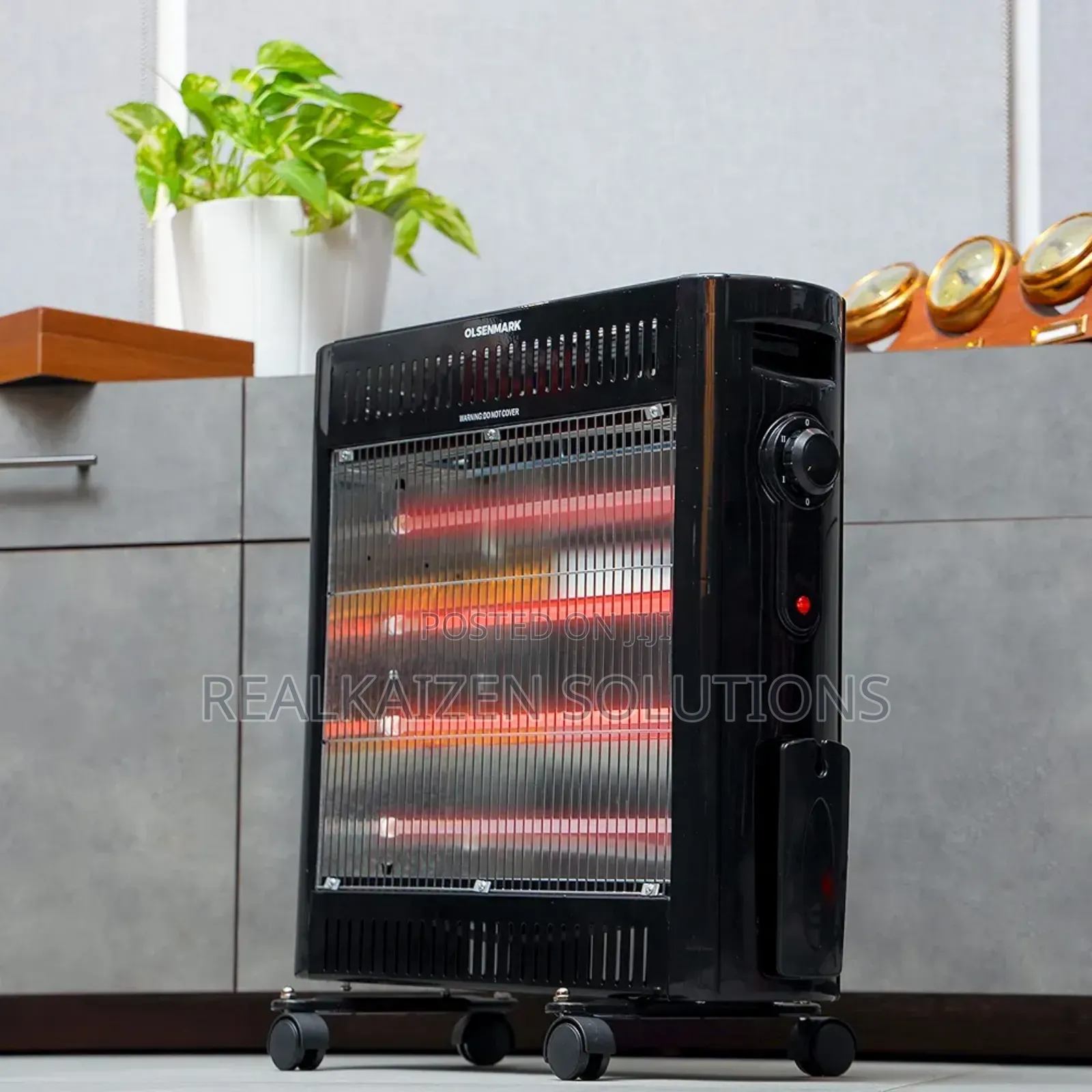 OLSENMARK | Adjustable Power | Wheels Quartz IR Heater 2000W