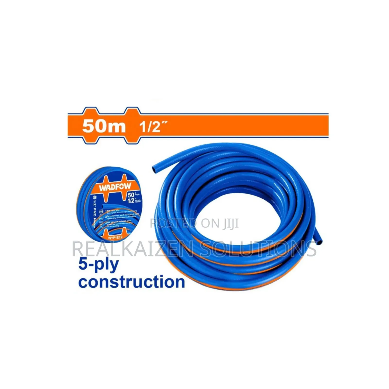 WADFOW High Quality 1/2" PVC Hose Pipe 50meters