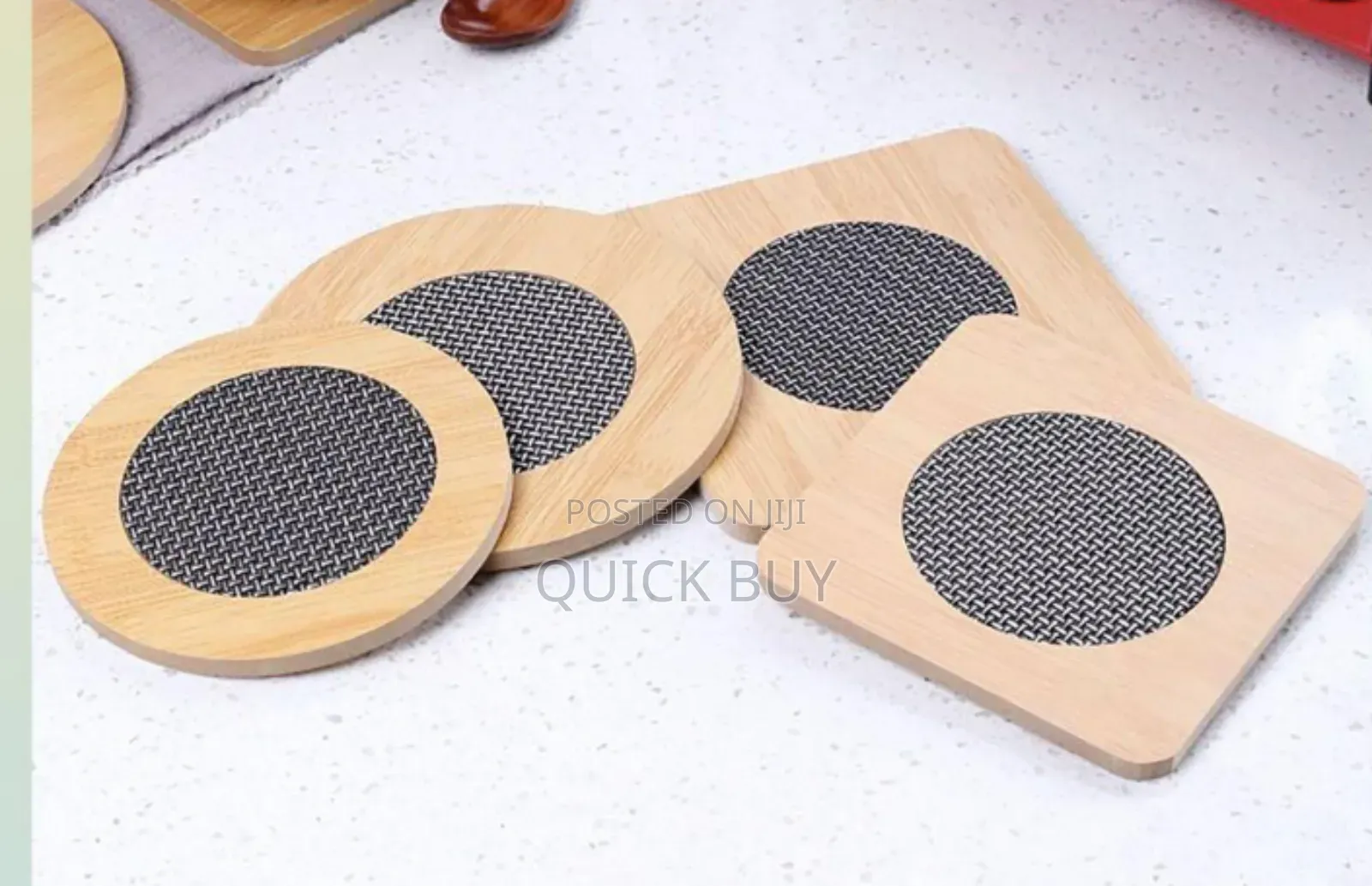 Natural Wooden Square Heat Pad/Waterproof,Non-Slip Holder