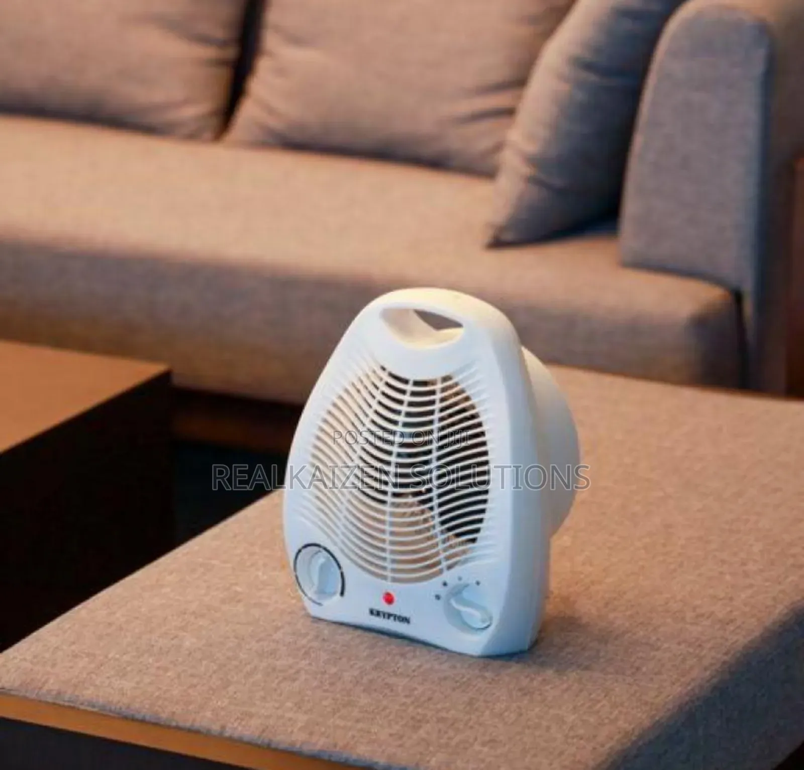 KRYPTON White Fan Heater With 2 Heating Powers 2000W