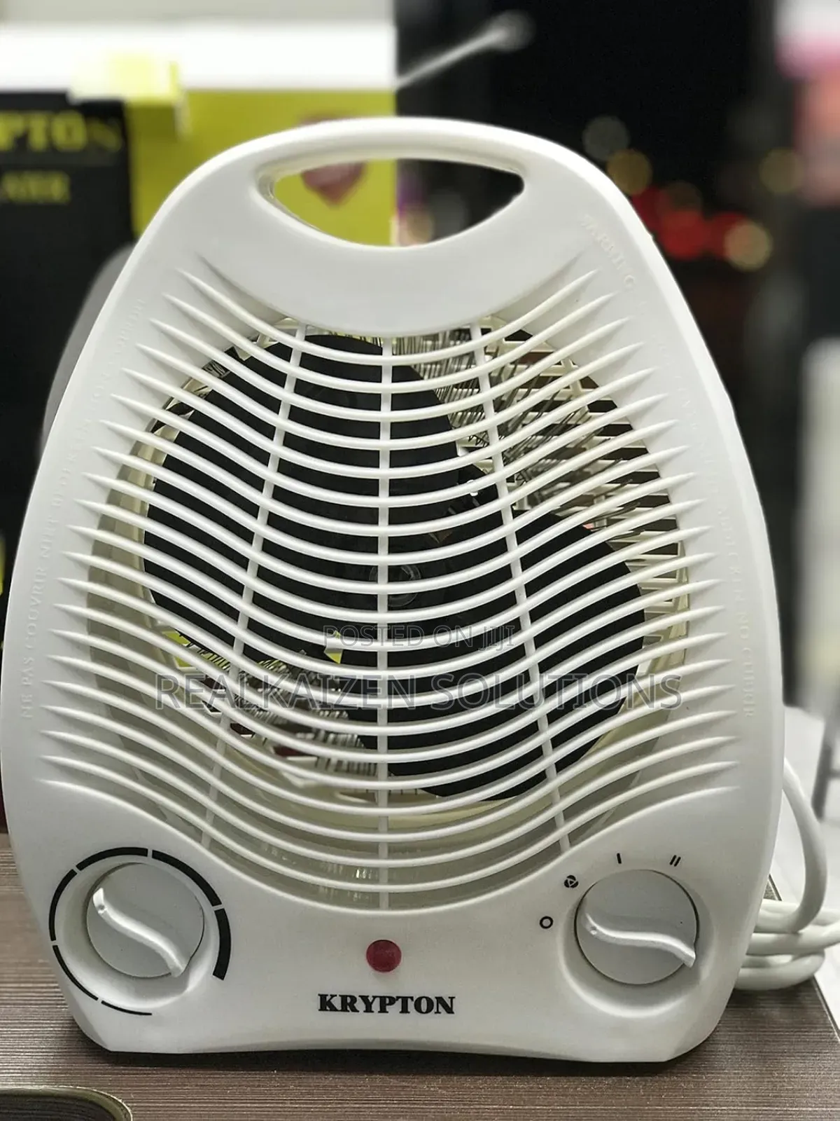 KRYPTON White Fan Heater With 2 Heating Powers 2000W