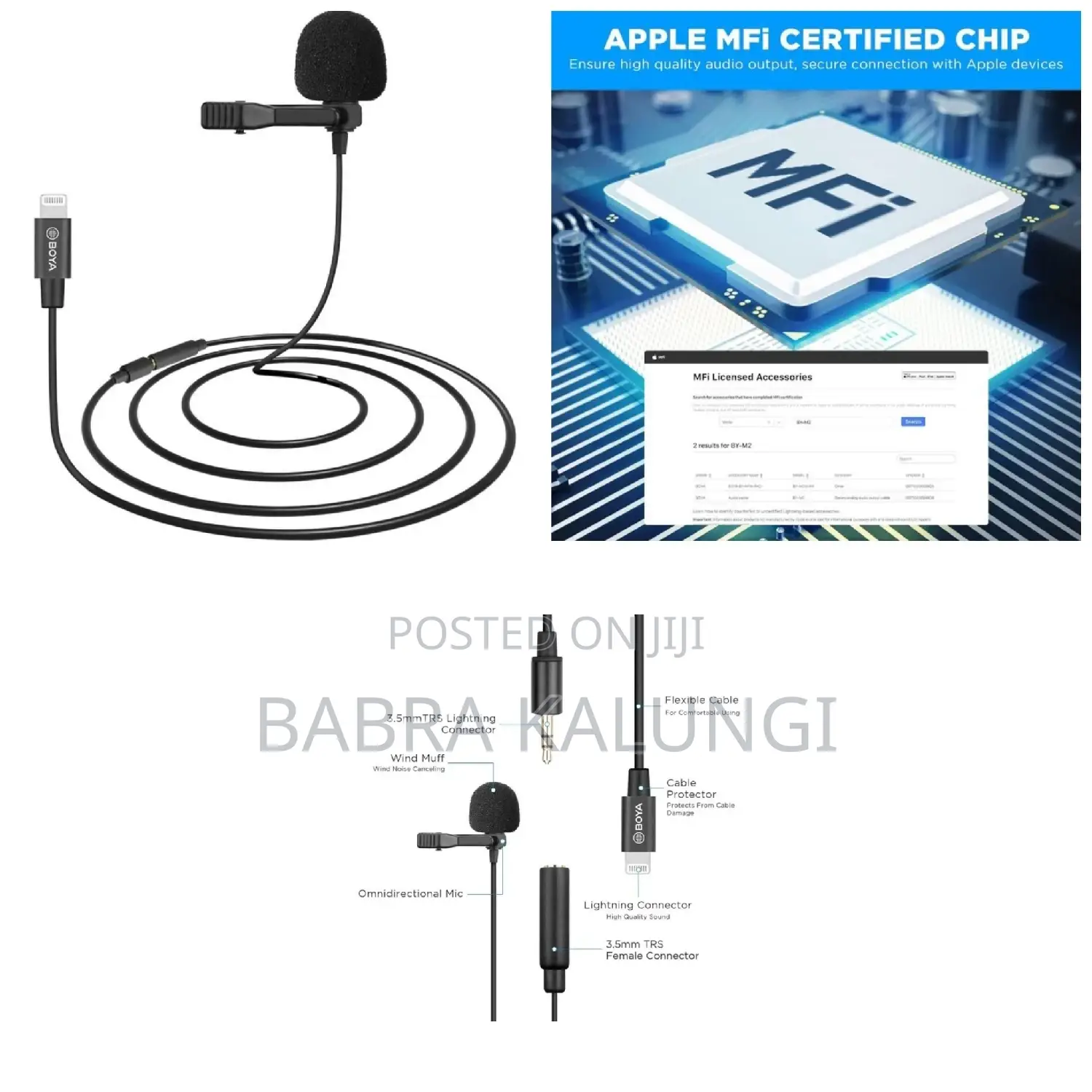 Boya BY-M2 Clip-on Usb Ios Lapel Lavalier Microphone