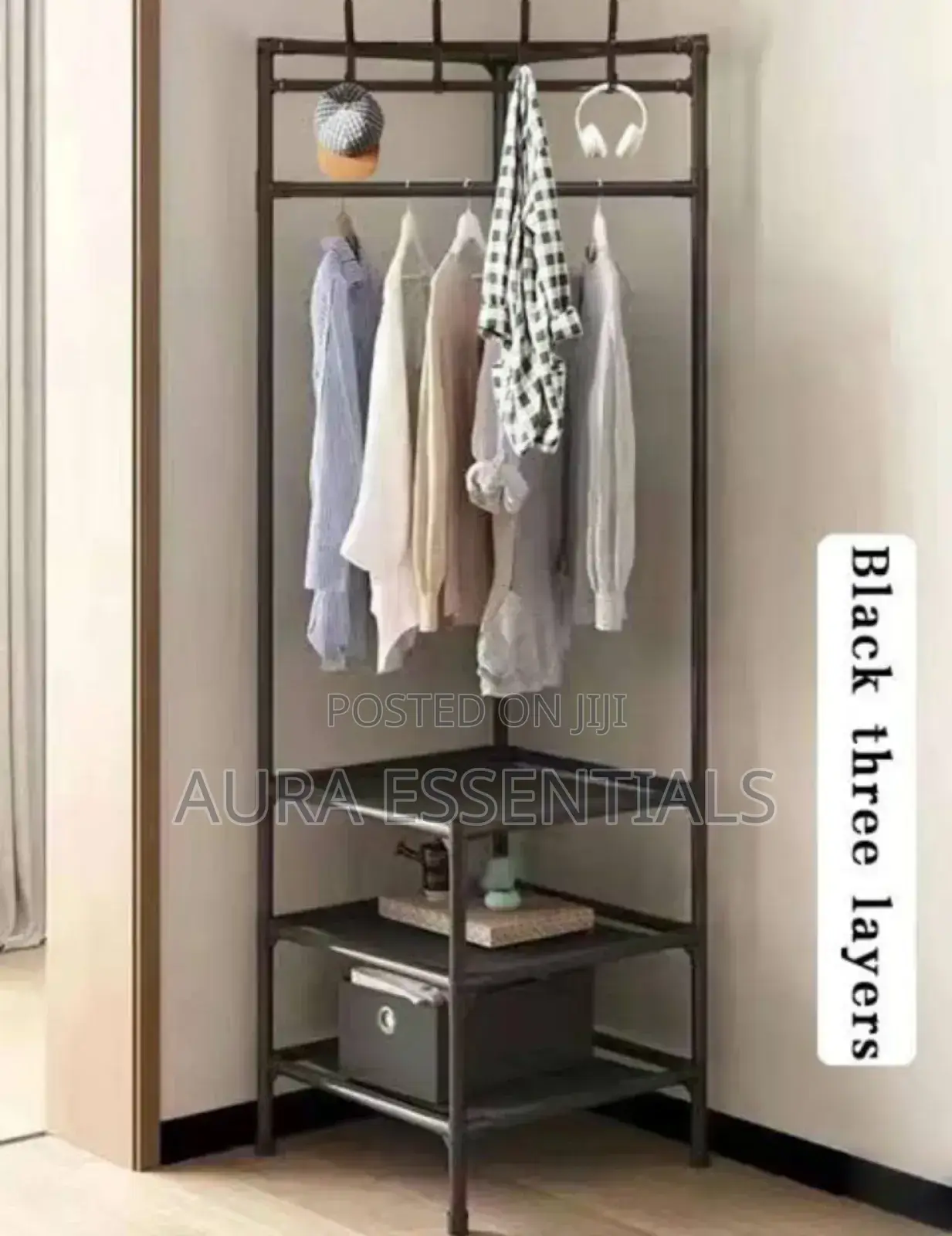 1pc Bedroom Bedside Corner Hanging Storage Rack