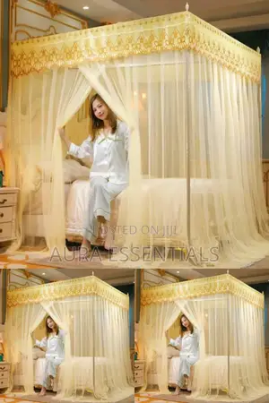 Palace Lace Design Mosquito Net With 4 Stand