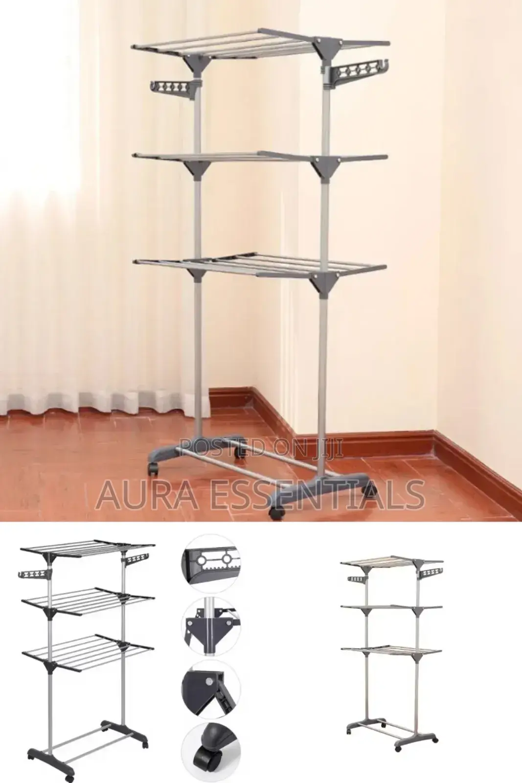 4 Tier Movable Clothes Hanger Stand