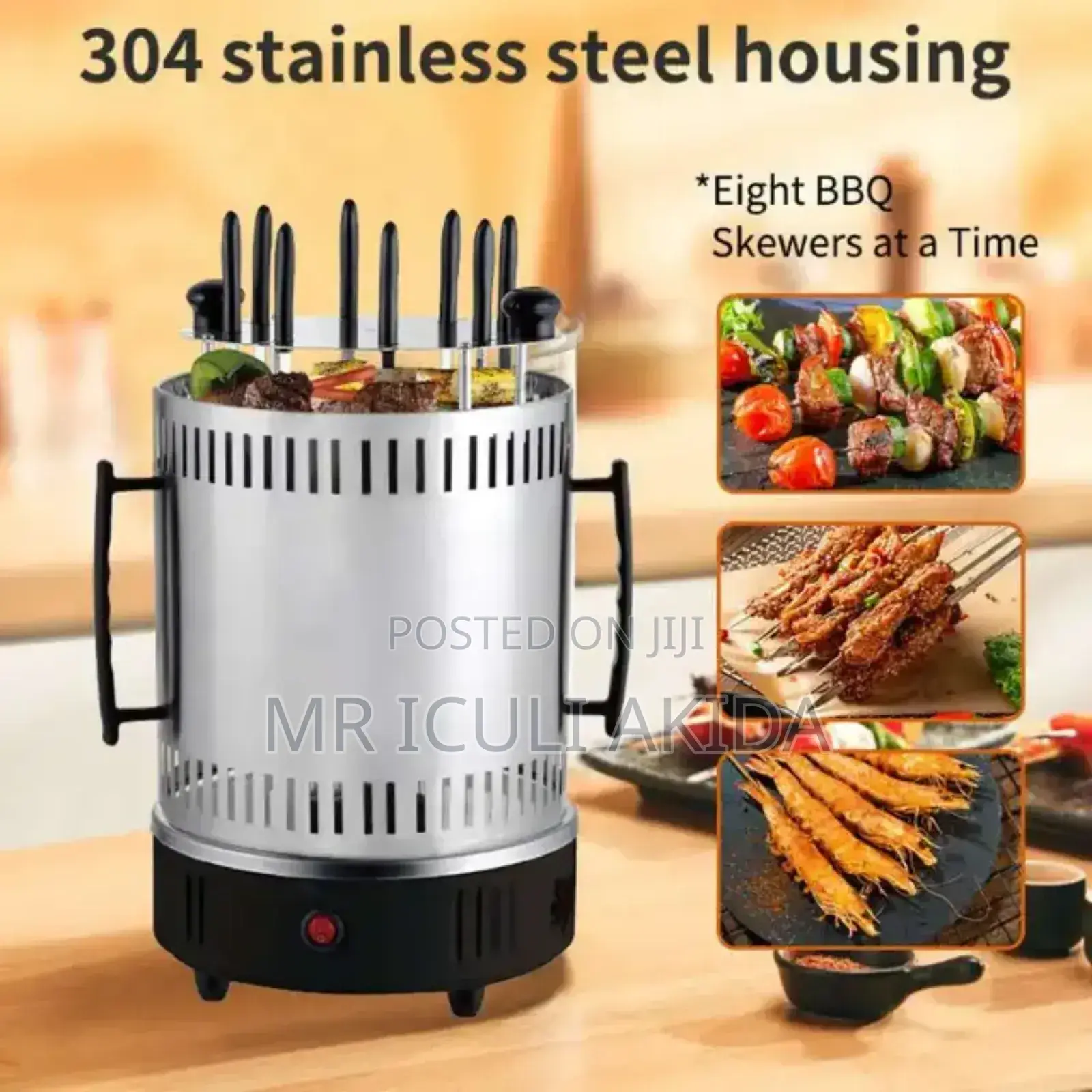1000w Vertical Smokeless Rotating Electrc Skewers BBQ Grill