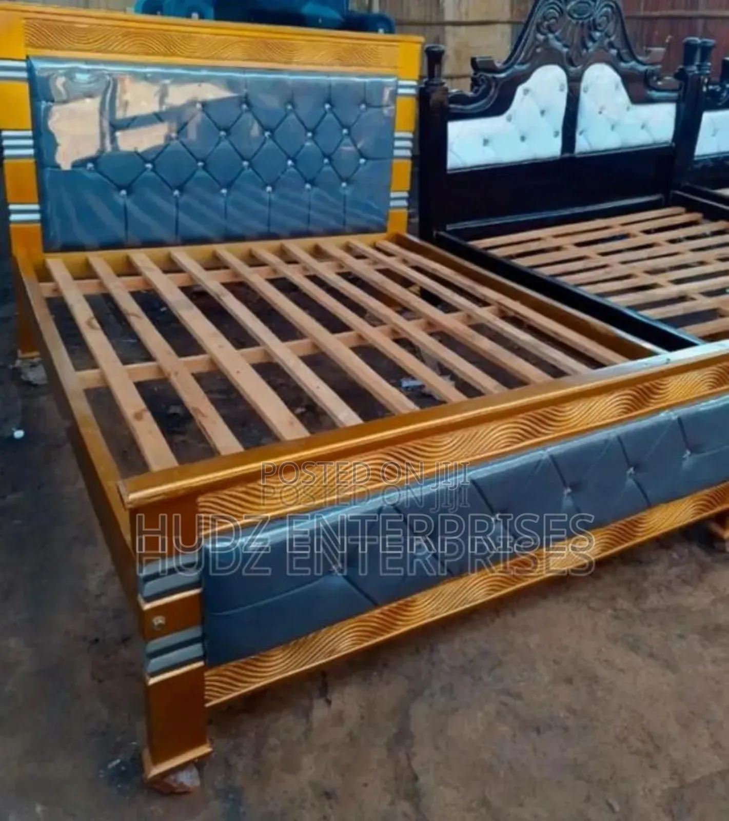 5*6 Leather Bed Gray