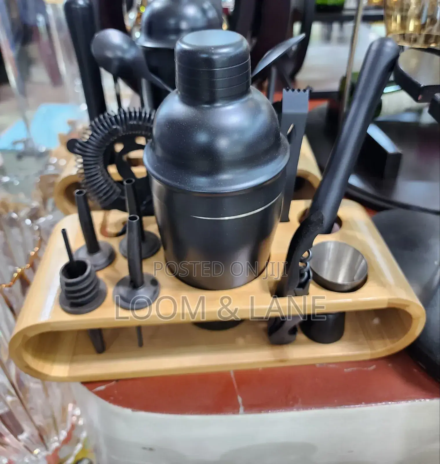 Black Cocktail Shaker Set