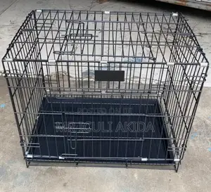 Foldable Metallic Wire Dog/Pet Cage WTH Plastic Feeding Tray