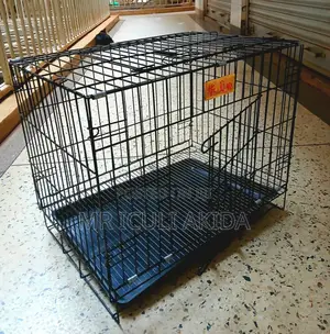 Foldable Metallic Wire Dog/Pet Cage WTH Plastic Feeding Tray