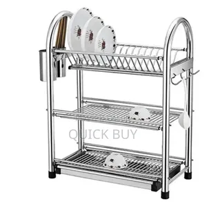 Trendy Smart Kitchen Stainless Dish Drainage Rack 3 Tier