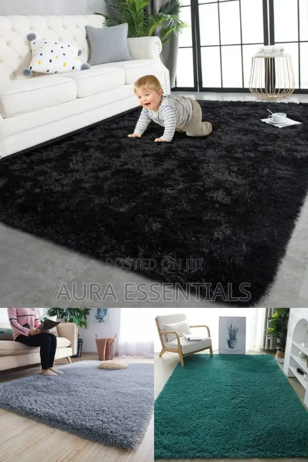 1.5m by 2m Super Soft Area Rug for Living Room