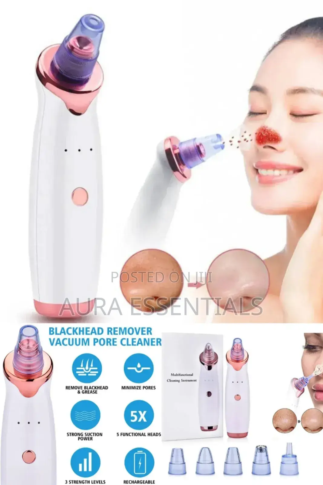 Facial Blackhead Vacuum Pore Cleaner Acne Cleanser Spots