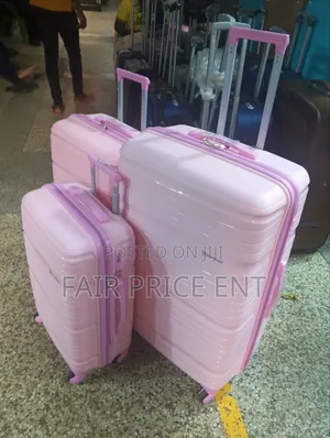 Pure Rubber Plastic Suitcases. Full Set.( Pink)