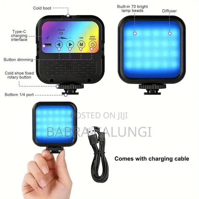 Video Light, Camera Light, 360° Full Color Portable