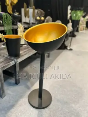 Matte Black Elegant Steel Champagne Ice Bucket Bowl Holder