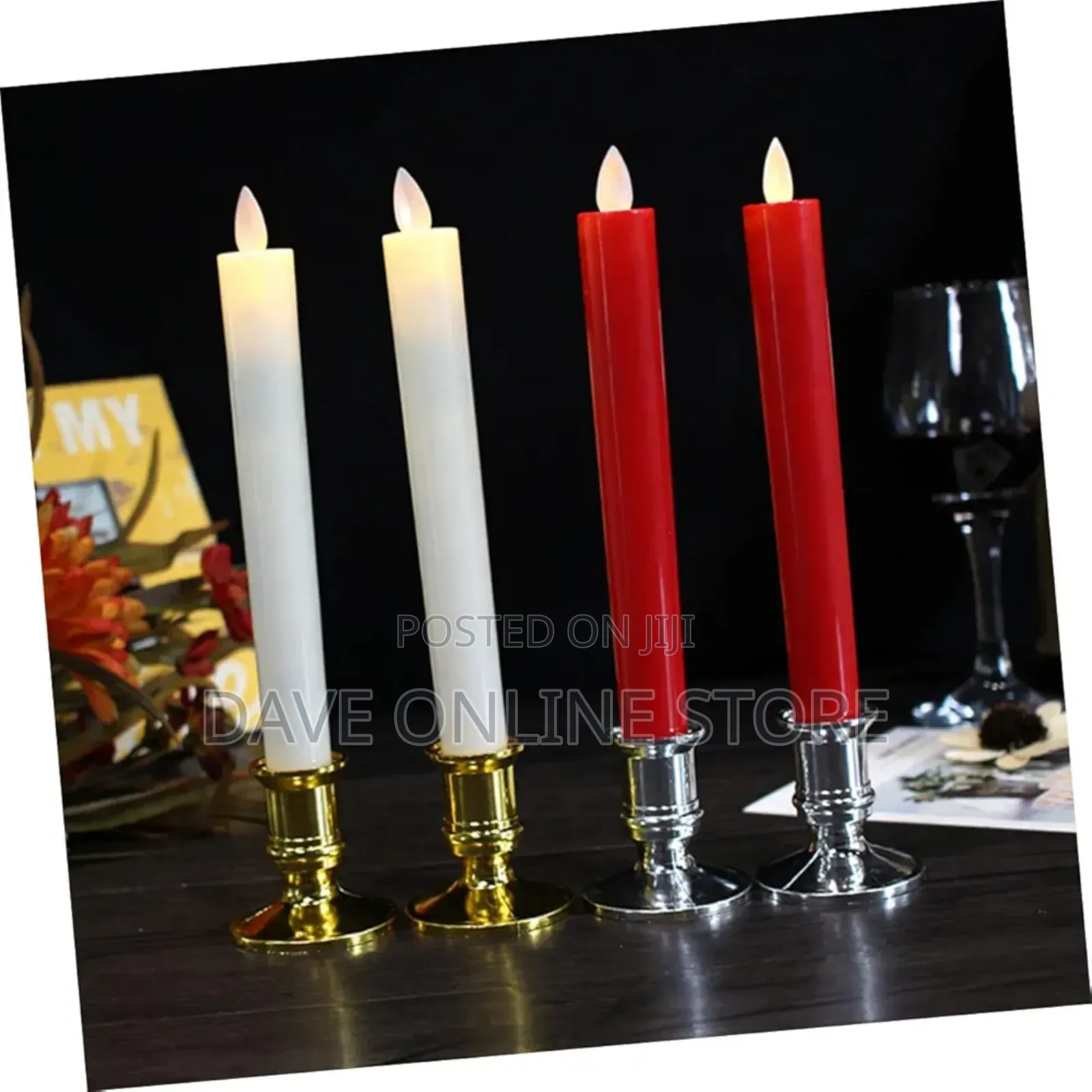 4 PCS Flameless LED Candles Pole