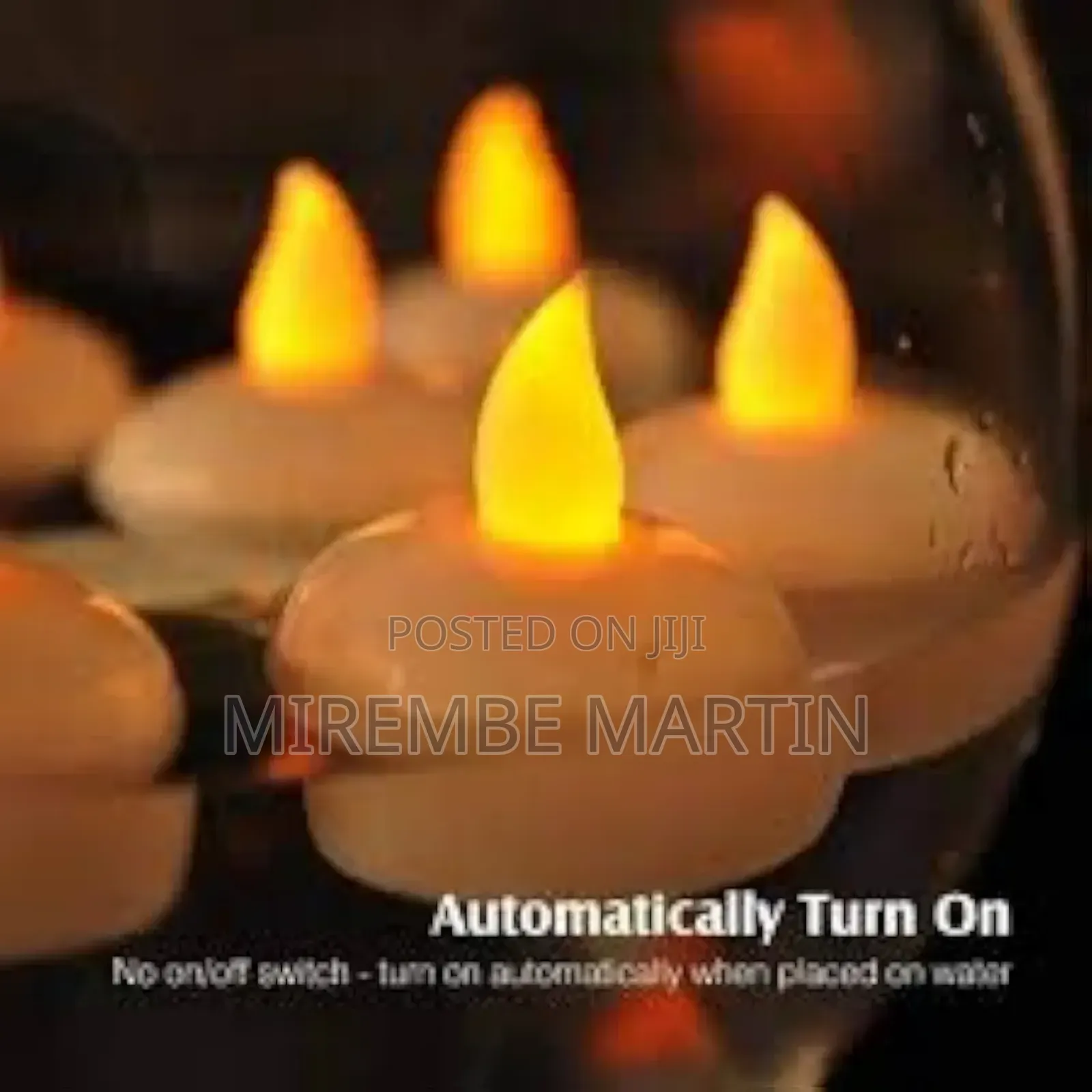 Round White Electrical LED Water Sensor Floating Candle