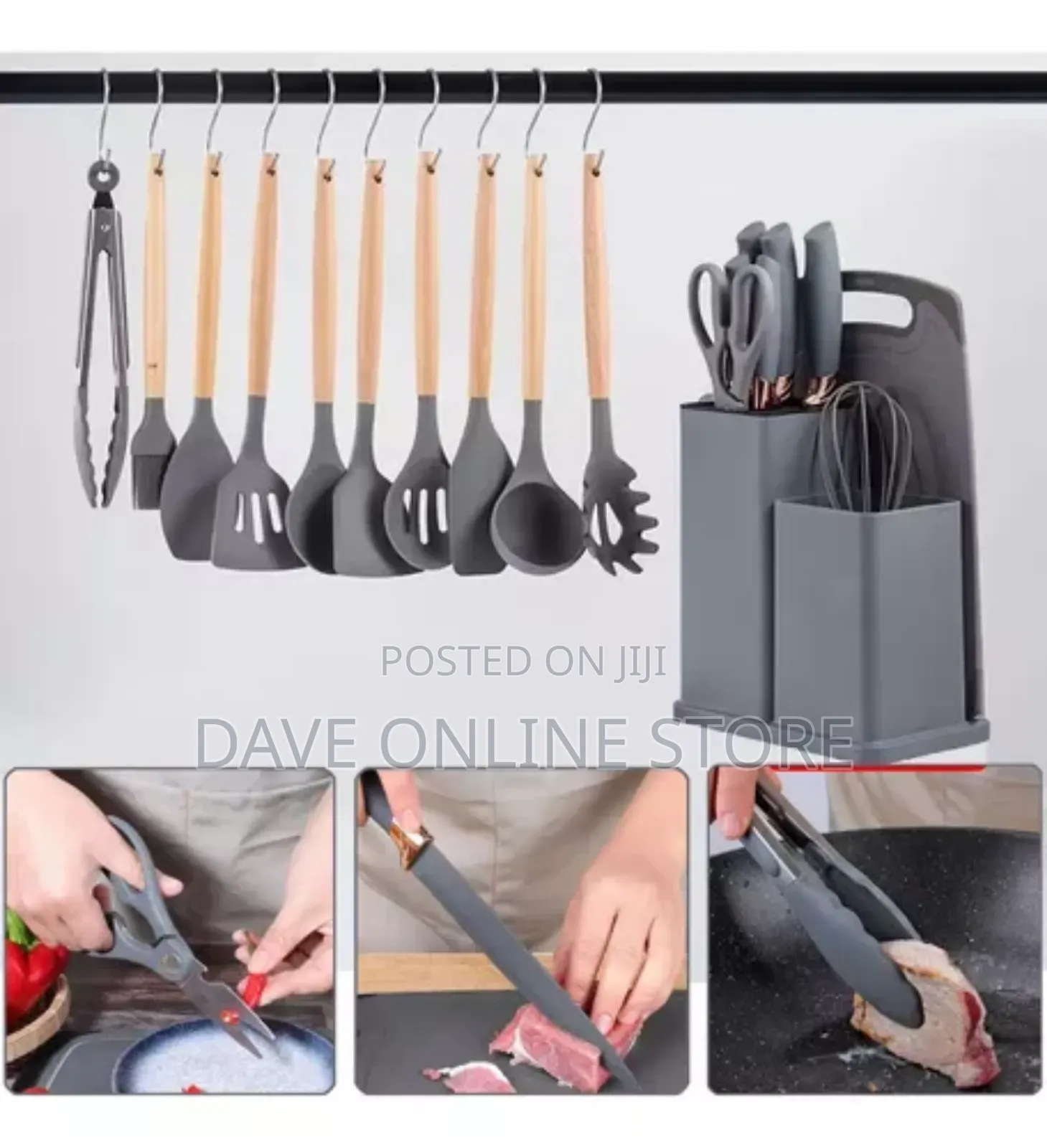 19 Pieces Kit Complete Silicone Kitchen Utensils Set