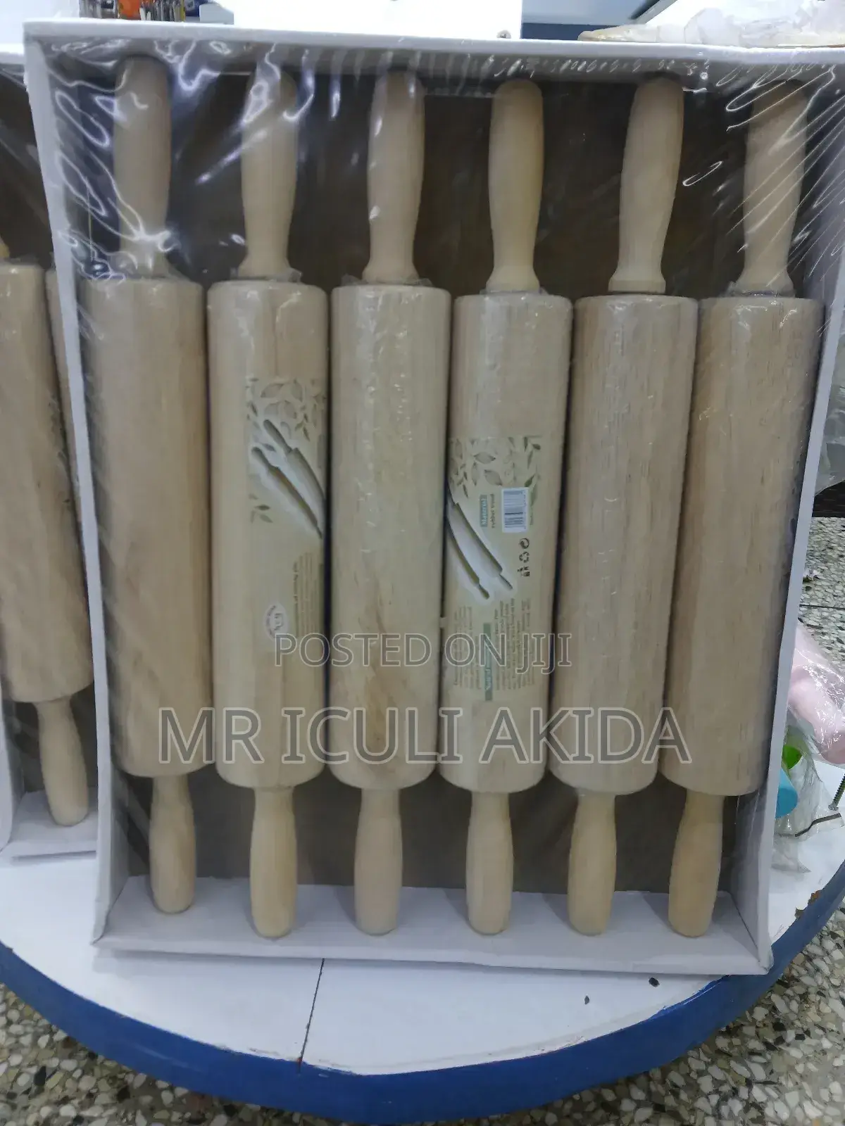 6pcs Solid Wood Pizza,Chapat Baking Dough Rolling Pin Sticks