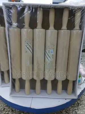 6pcs Solid Wood Pizza,Chapat Baking Dough Rolling Pin Sticks