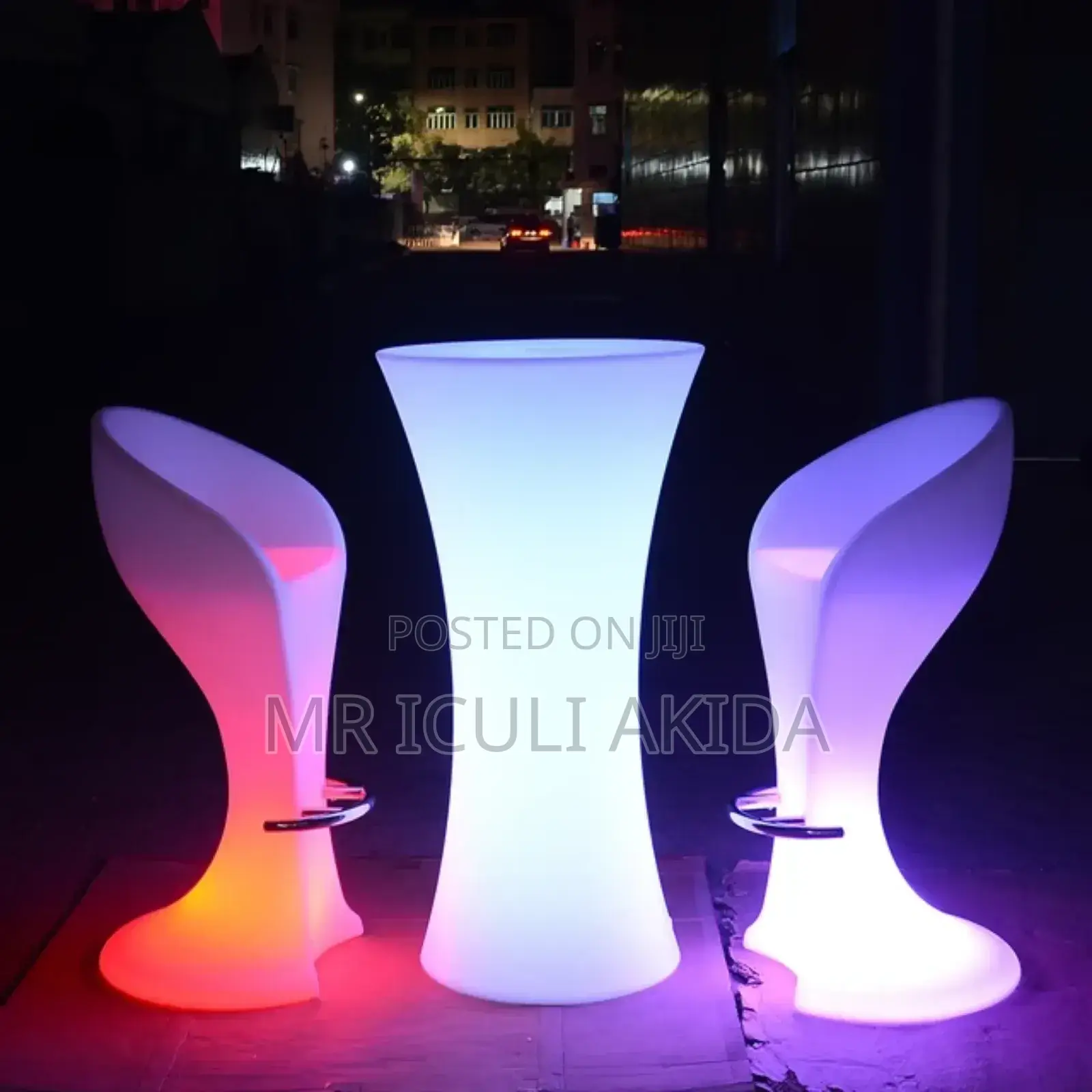 LED Glowing Illuminated Bar,Club Cocktail Table WTH 2chairs