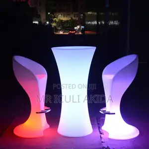 LED Glowing Illuminated Bar,Club Cocktail Table WTH 2chairs