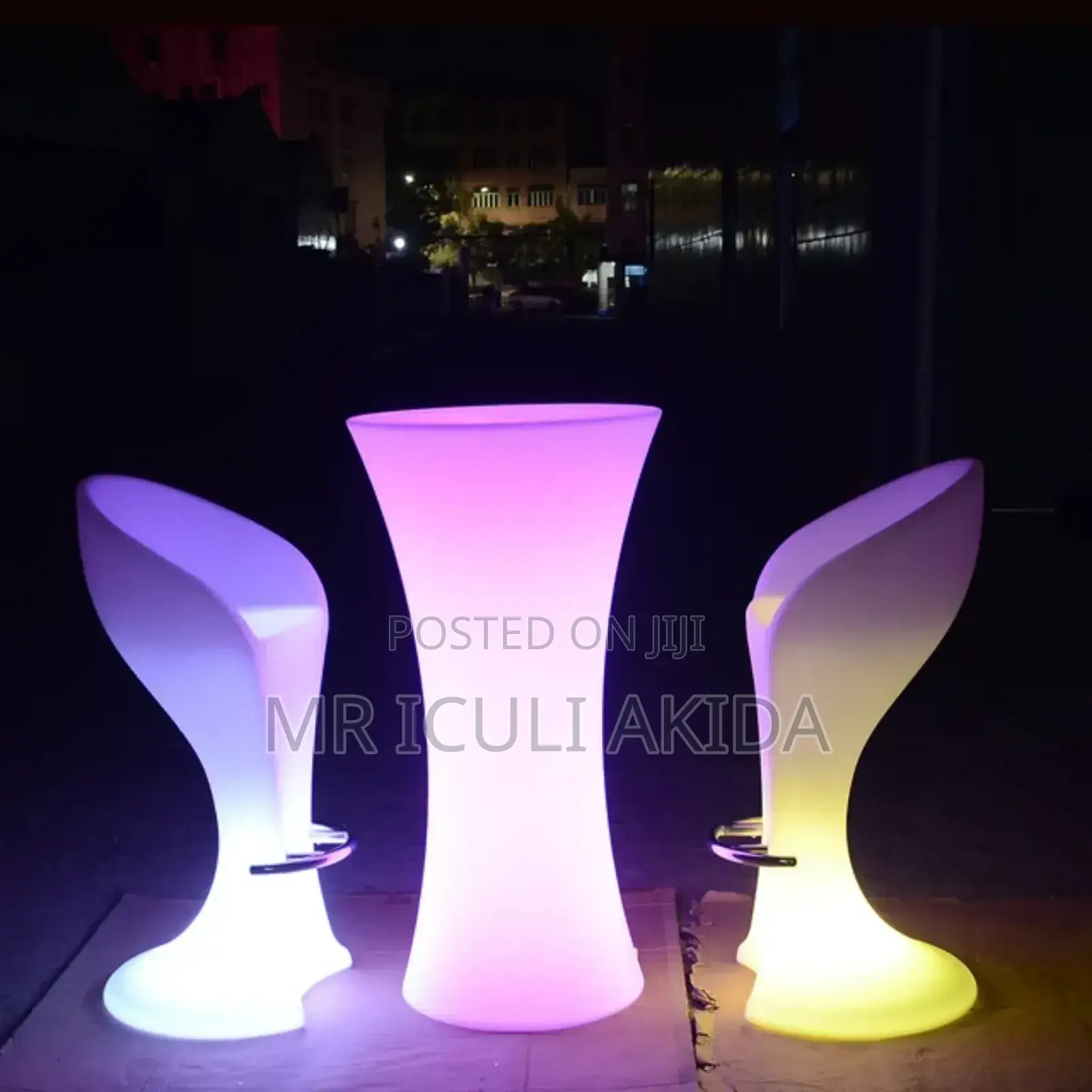 LED Glowing Illuminated Bar,Club Cocktail Table WTH 2chairs