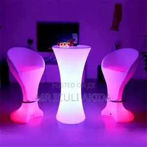LED Glowing Illuminated Bar,Club Cocktail Table WTH 2chairs