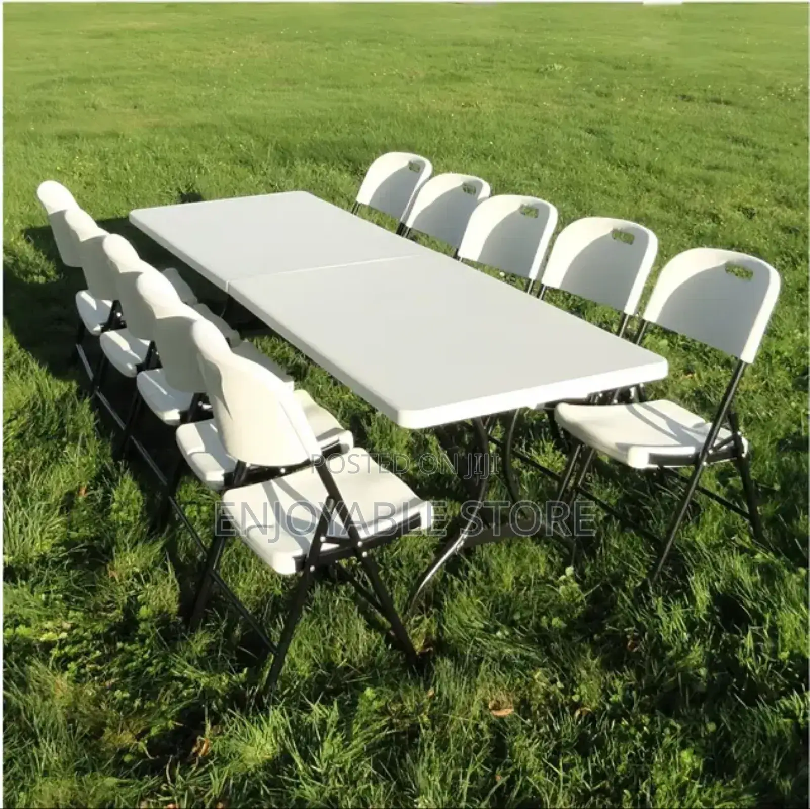 Plastic Rectangular Table and Foldable Chairs Set