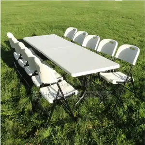 Plastic Rectangular Table and Foldable Chairs Set