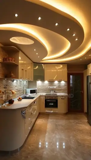 Curving Gypsum Ceiling Works.