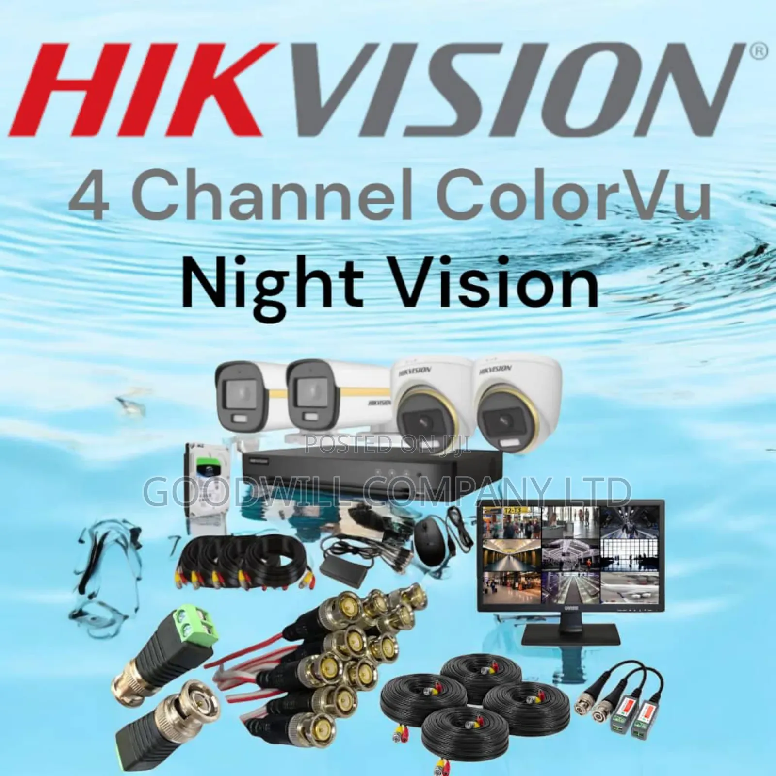 4 Channel Night Vision CCTV Camera Full Kit Home Security