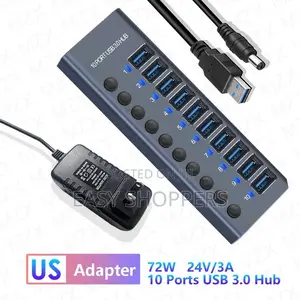 USB Hub With Quick Charger Adapter 3.0