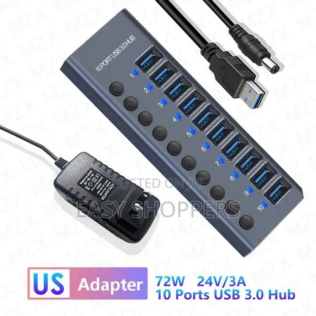 USB Hub With Quick Charger Adapter 3.0