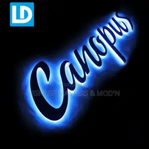 Blue Backlit 3D Letters