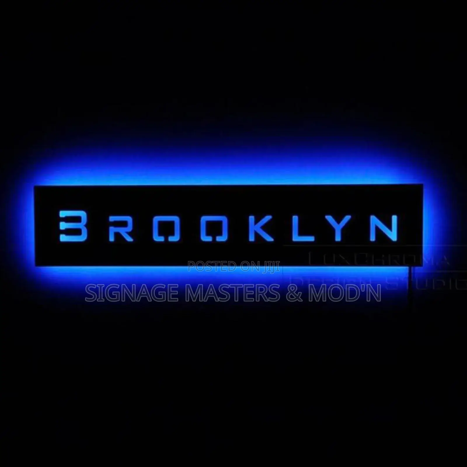 Blue Backlit 3D Letters