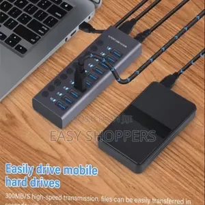Port USB 3.0 Hub Aluminum Multi Splitter Quick PD Charger