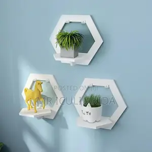 Self Adhesive Floating Shelf White Decorative Wall Brackets