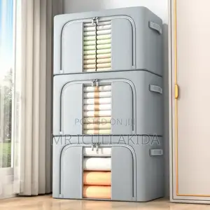 3pcs Cotton Linen Folding Clothes Storage Box