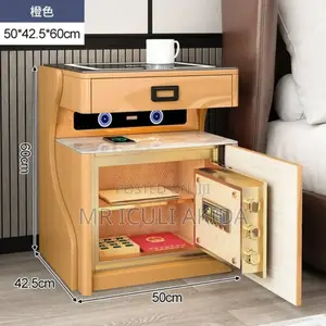 Smart Bedside Table WTH Wireles Chager,Speaker,Cash Box Safe