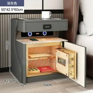 Smart Bedside Table WTH Wireles Chager,Speaker,Cash Box Safe