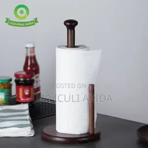 Household Tissue/Paper Towel Roll Wooden Base Holder