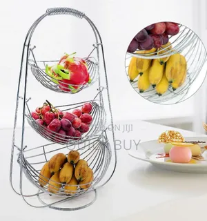 Elegant Stainless 3 Tier Fruit Basket/ Wire Bowl