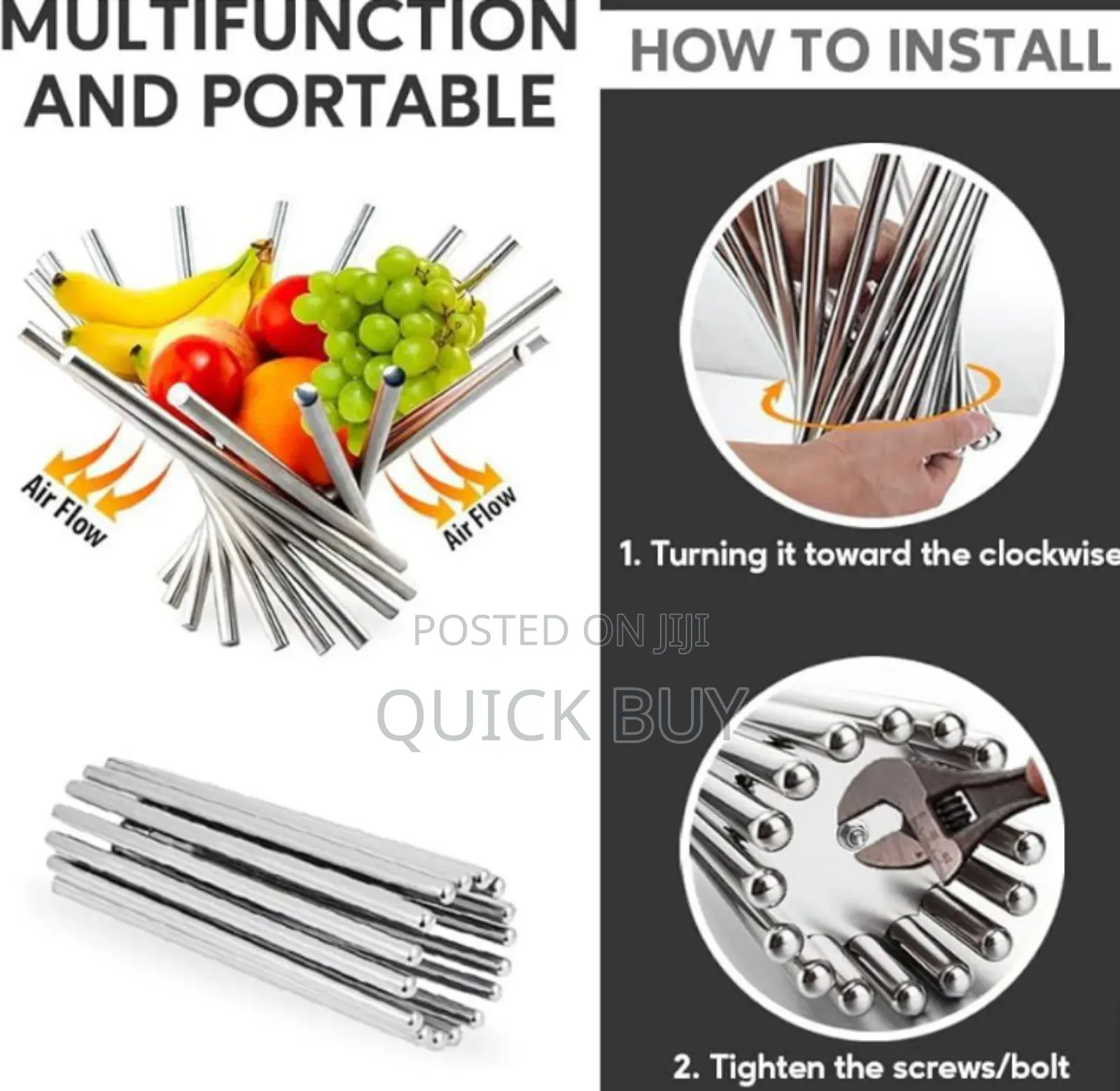Unique Stylish Stainless Rotating Fruit Bowl-Multifunctional