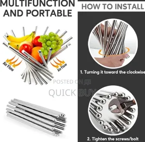 Unique Stylish Stainless Rotating Fruit Bowl-Multifunctional