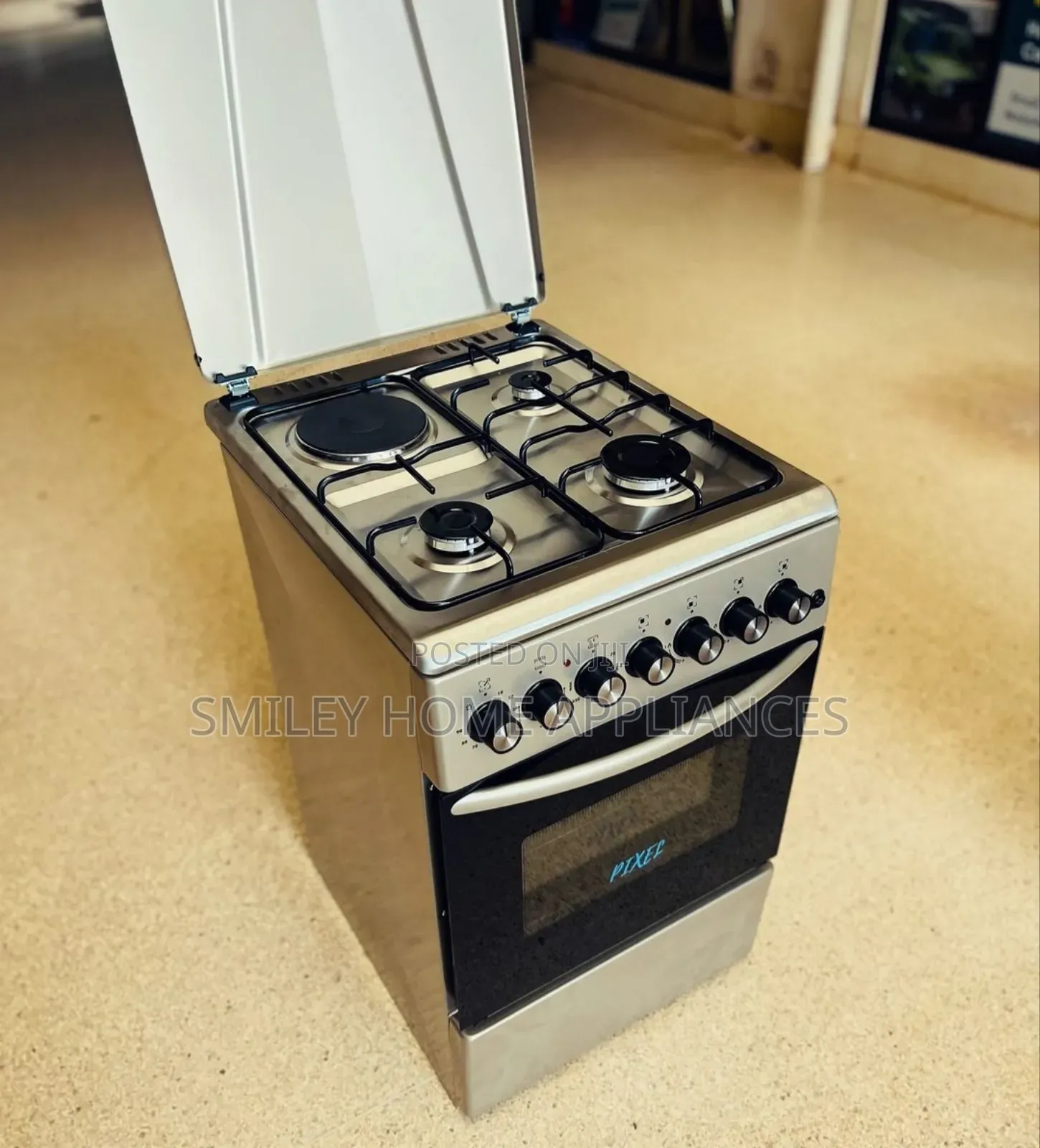 Pixels Stainless Steel Gas Cooker Oven 60cm by 50cm