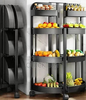 Sturdy Heavy Duty Kitchen Storage Cart With Wheels, Foldable